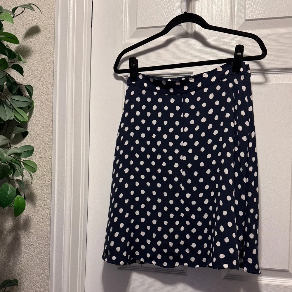 Kate Spade Liv Navy/White Polka Dot Skirt - Picture 3 of 5